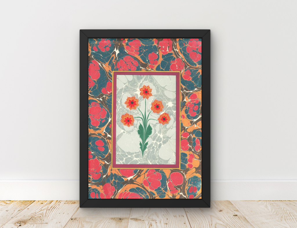 Çiçek Ebrusu - Krizantem (Red Chrysanthemum) - Görsel 2